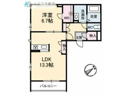 グランベレオ望町(1LDK/3階)の間取り写真