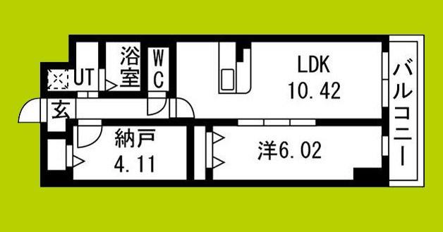 アーバンパーク新大阪(1SLDK/8階)の間取り写真