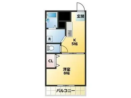 パサニアハイツ小宮(1K/2階)の間取り写真