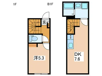 豊島区池袋本町計画(1DK/1階)の間取り写真