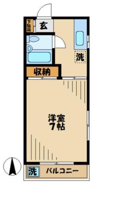 コーポ新生(1K/2階)の間取り写真