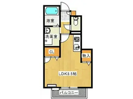 リガーレ天神西(ワンルーム/1階)の間取り写真