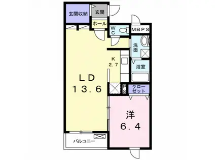 L´ILL 登町(1LDK/2階)の間取り写真