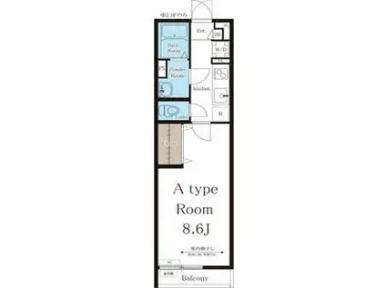 リブリ・塩池(1K/1階)の間取り写真