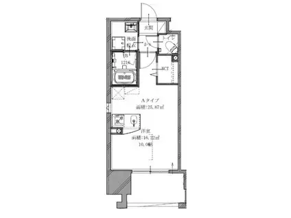 DER GLANZ.Y2(ワンルーム/5階)の間取り写真