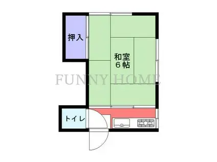 田村荘(1K/2階)の間取り写真