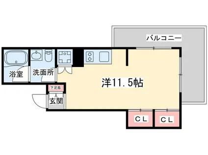 エス・キュート西天満(ワンルーム/5階)の間取り写真
