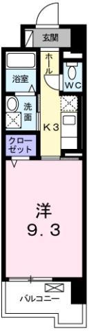 グランクリュ佐古 ウエスト(1K/10階)の間取り写真