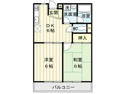 レストシェル南浦和(2DK/3階)の間取り写真