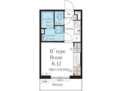 リブリ・魚崎(1K/3階)の間取り写真