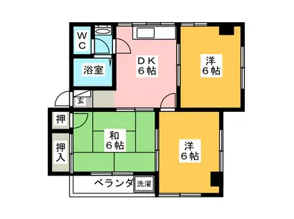 レジデンス香川II(3DK/3階)の間取り写真