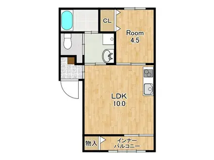 GARASHA(1LDK/1階)の間取り写真