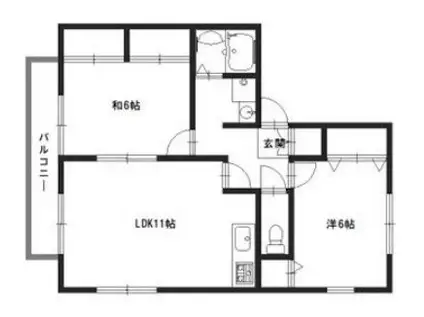 ウィズコート(2LDK/2階)の間取り写真