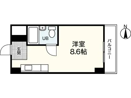 コーポラス岡本(ワンルーム/3階)の間取り写真