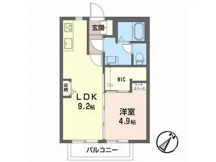 ピュアネス(1LDK/2階)の間取り写真