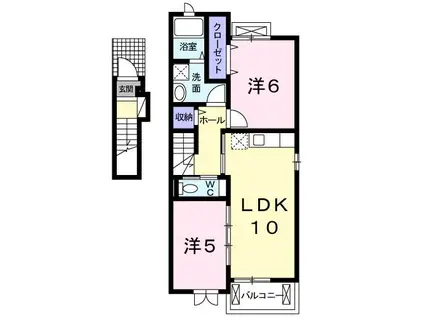 カーサフェリーチェ(2LDK/2階)の間取り写真