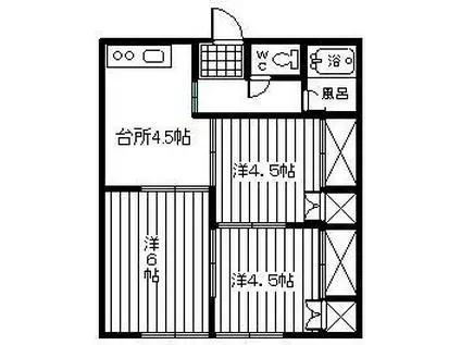 城山ハイツ(3DK/1階)の間取り写真