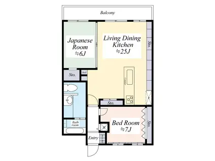 砧公園ヒミコマンション(2LDK/6階)の間取り写真