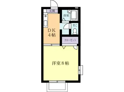 セントラルエステートG(1K/1階)の間取り写真