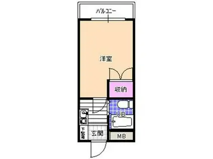 ヴィラ・イマージュ(1K/2階)の間取り写真