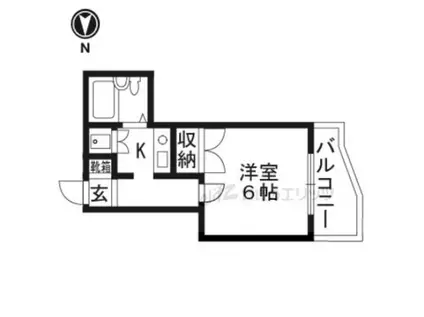 ドムス西高槻(1K/3階)の間取り写真