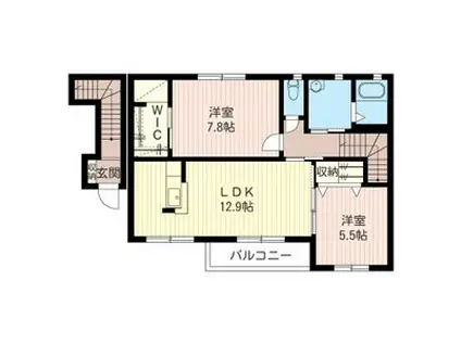 ヴィータ・ヴァロール(2LDK/2階)の間取り写真