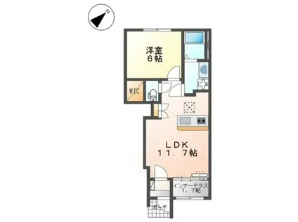イストワール ブルー(1LDK/1階)の間取り写真