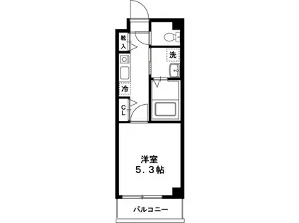 2NDブレスト(1K/2階)の間取り写真