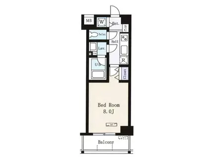 ドゥーエ向島(1K/7階)の間取り写真