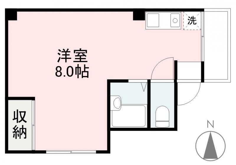 小鹿ビル(ワンルーム/3階)の間取り写真