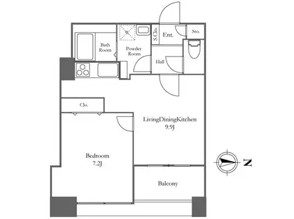 リバーシティ21 イーストタワーズII(1LDK/15階)の間取り写真