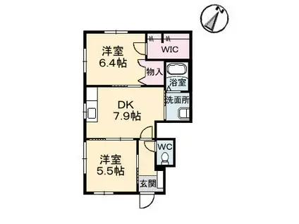 クレール和庄(2DK/1階)の間取り写真