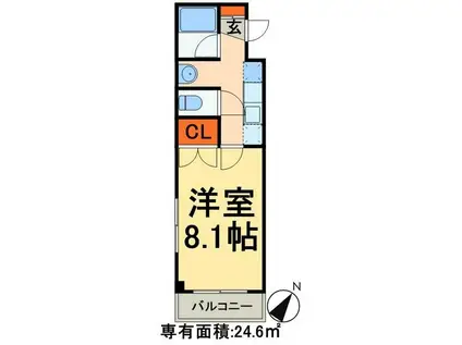 メゾンドカルム(1K/3階)の間取り写真