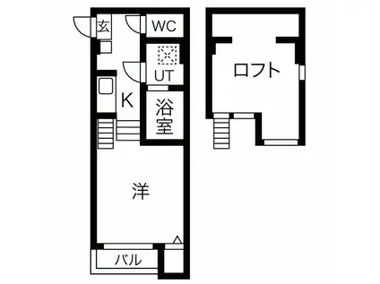 I-FLAG(1K/1階)の間取り写真