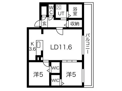 プランドール前田 (2LDK/2階)の間取り写真