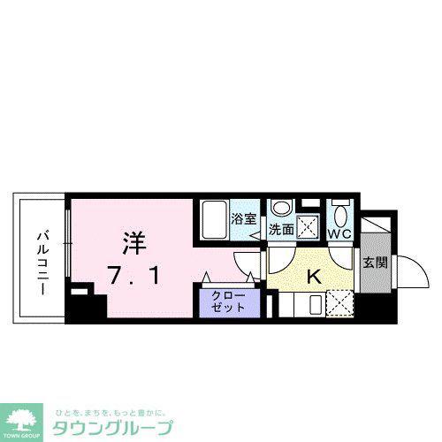 スアヴィス平塚八重咲(1K/6階)の間取り写真