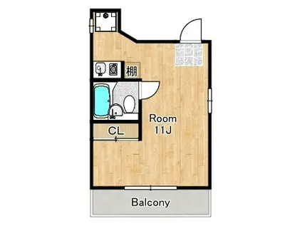 昭和ビル(ワンルーム/4階)の間取り写真