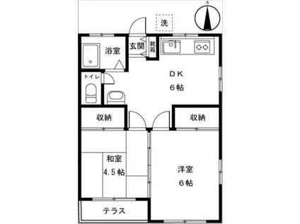 吉田コーポ(2DK/1階)の間取り写真