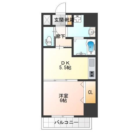アーバンパーク住之江公園II(1DK/2階)の間取り写真
