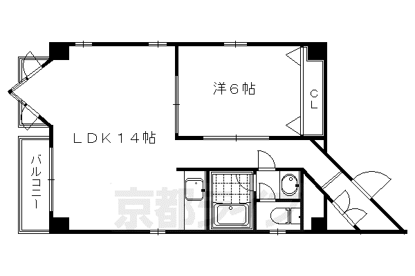 ディ・ピュイ亀屋ビル(1LDK/4階)の間取り写真