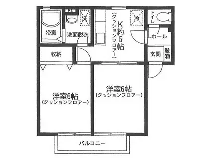 アネックス東伏見(2K/2階)の間取り写真