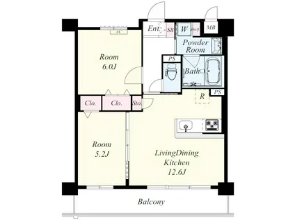 VERITA COURT (2LDK/3階)の間取り写真