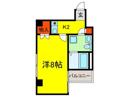 カサ・ビエント大手前(1K/8階)の間取り写真