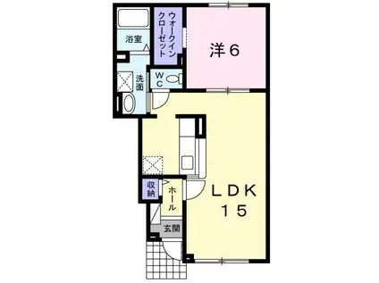 ミニョン・アンジュ(1LDK/1階)の間取り写真