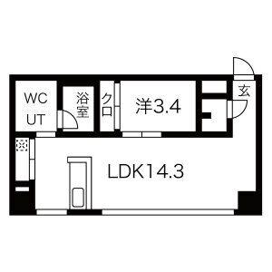 コレクション名駅III(1LDK/6階)の間取り写真