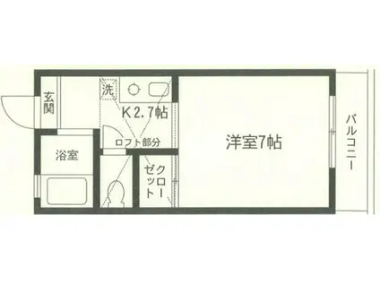サンライズヒル(1K/2階)の間取り写真