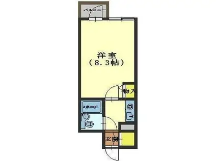 コンフォリア芝浦MOKU(1LDK/2階)の間取り写真