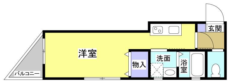 ISORA一番館(ワンルーム/1階)の間取り写真