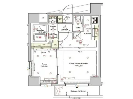 SYFORME MINOWA(1LDK/9階)の間取り写真