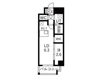 メイクスアート浄心(1LDK/8階)の間取り写真